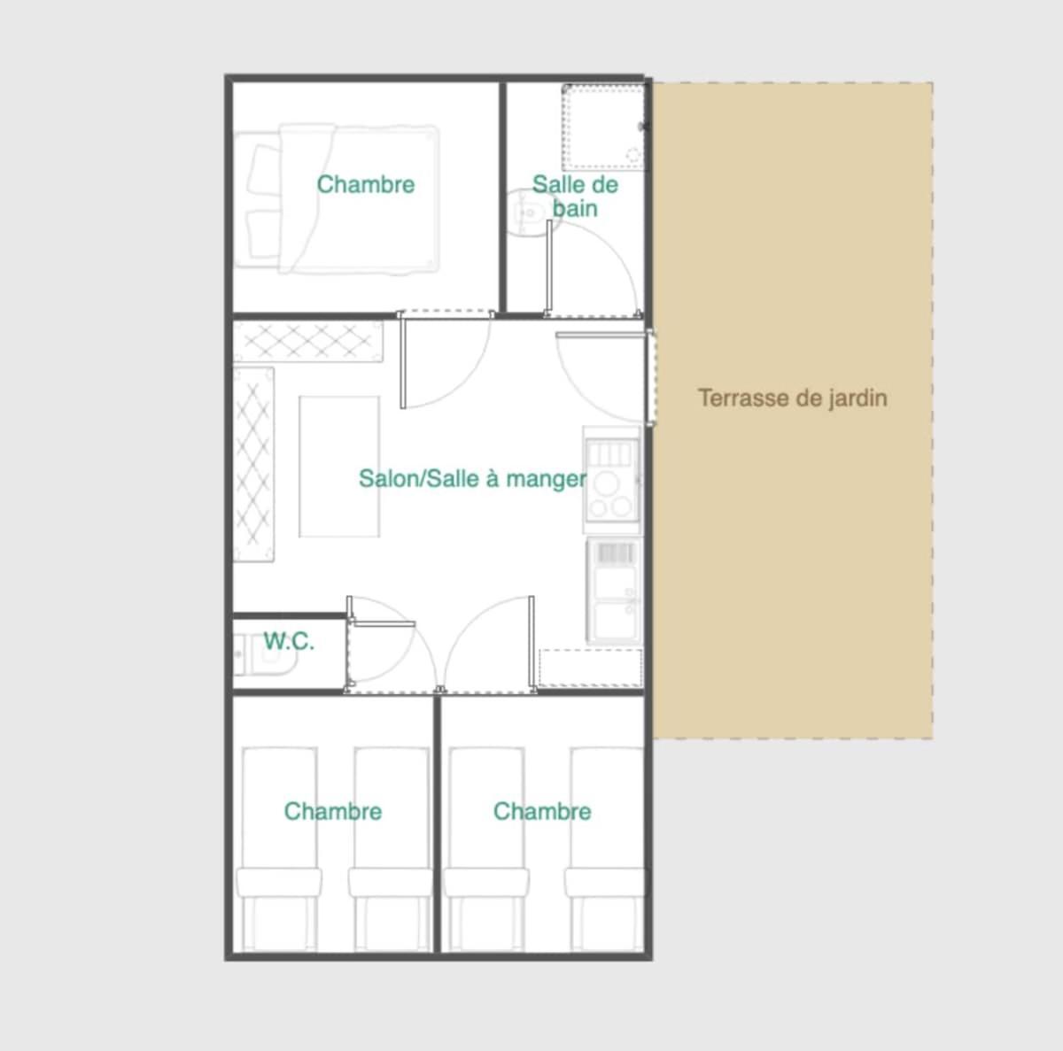 Bungalow 3 Chambres Pour 6 Pers Avec Climatisation Camping 3 Etoiles サモエンヌ エクステリア 写真
